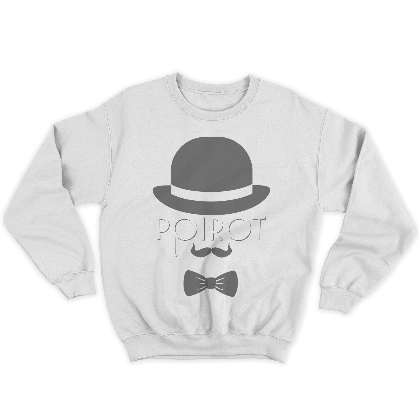 Kintu Felpa Girocollo Unisex Poirot Minimal - Agatha Christie - Giallo - Serie Tv