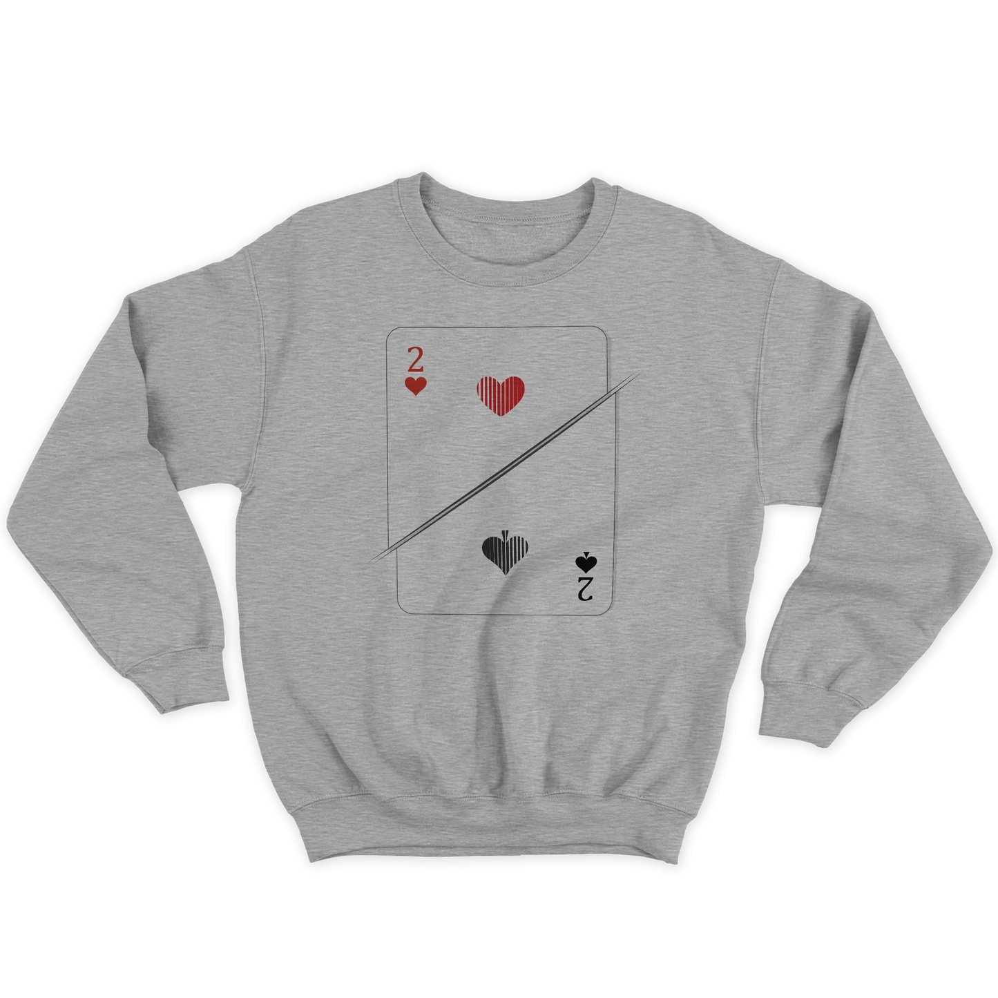 Kintu Felpa Girocollo Unisex Due Di Picche O Due Di Cuori - Divertente - Simpatica - San Valentino