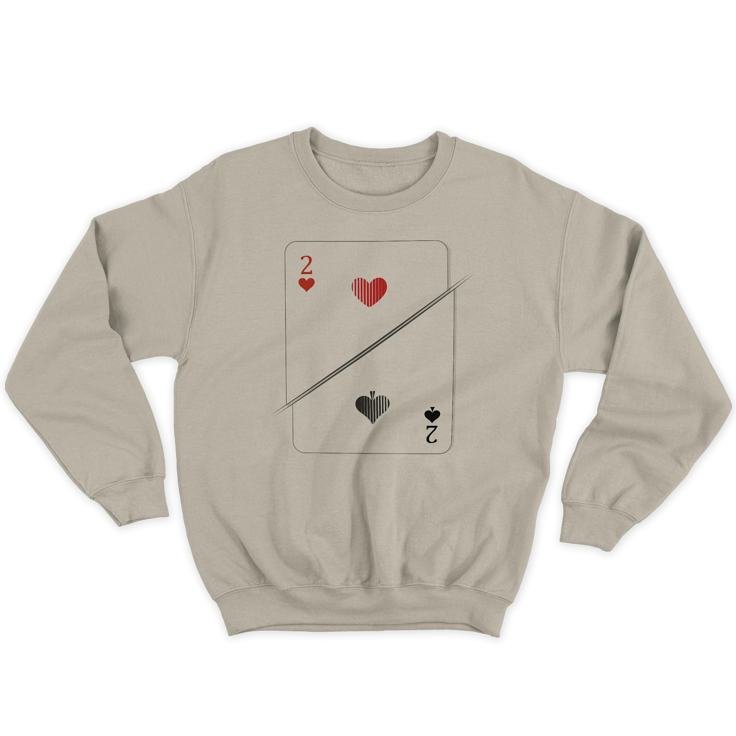 Kintu Felpa Girocollo Unisex Due Di Picche O Due Di Cuori - Divertente - Simpatica - San Valentino