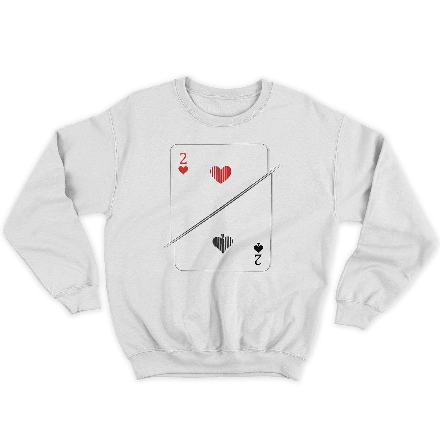 Kintu Felpa Girocollo Unisex Due Di Picche O Due Di Cuori - Divertente - Simpatica - San Valentino