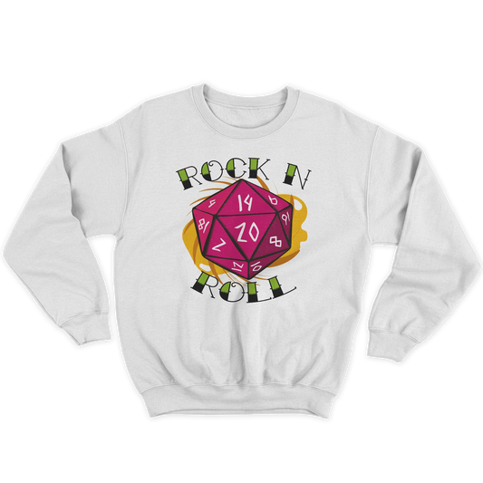 Kintu Felpa Girocollo Unisex Rock N Roll Dnd - Dungeons & Dragons - D20 - Rpg