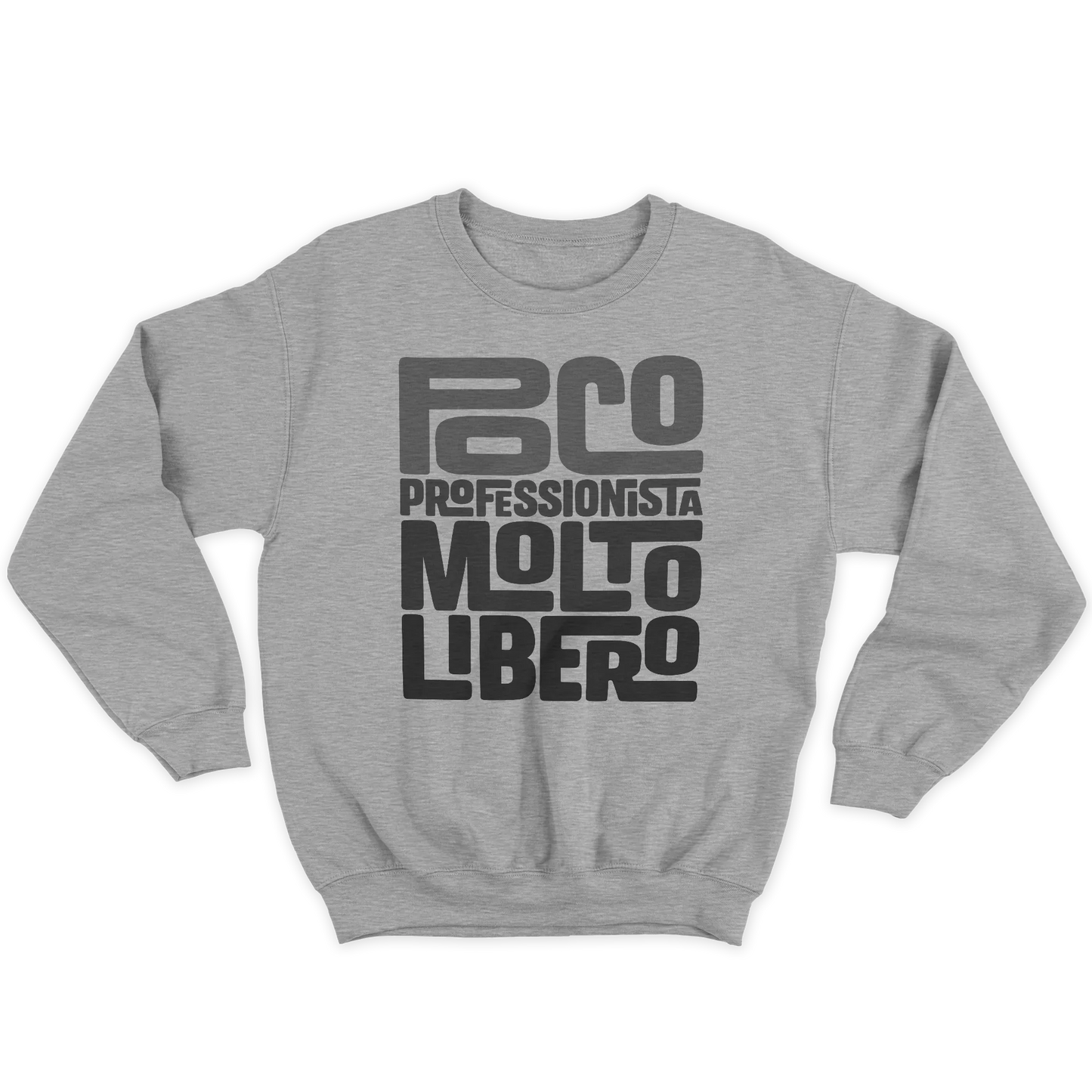 Kintu Felpa Girocollo Unisex Ugip Poco Professionista Molto Libero - Meme - Divertente - Personaggi Famosi