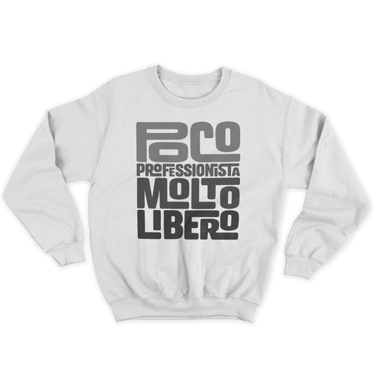 Kintu Felpa Girocollo Unisex Ugip Poco Professionista Molto Libero - Meme - Divertente - Personaggi Famosi