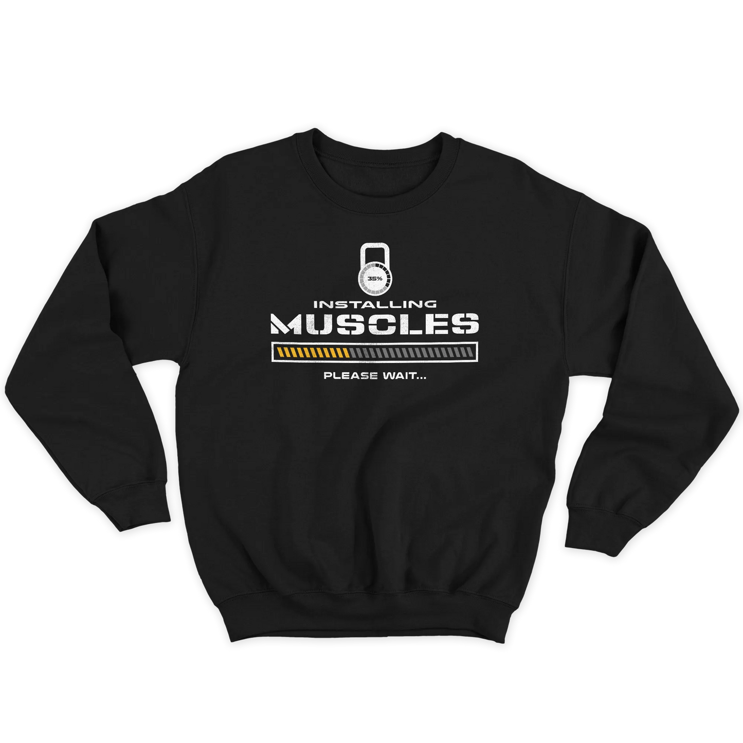 Kintu Felpa Girocollo Unisex Installing Muscles - Palestra - Divertente - Sport