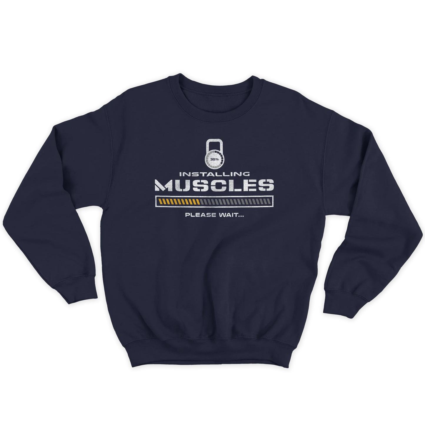 Kintu Felpa Girocollo Unisex Installing Muscles - Palestra - Divertente - Sport