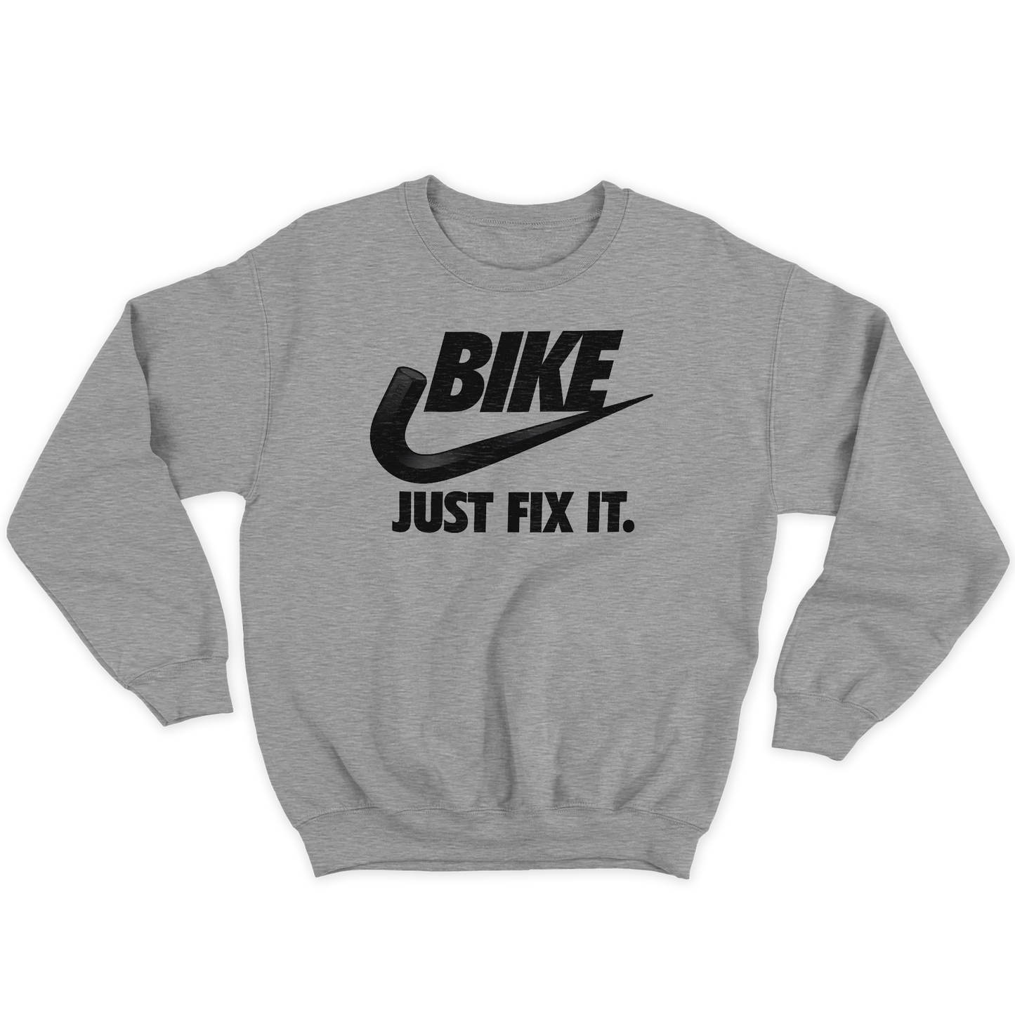 Kintu Felpa Girocollo Unisex Bike Just Fix It - Divertente - Ciclisti - Sport