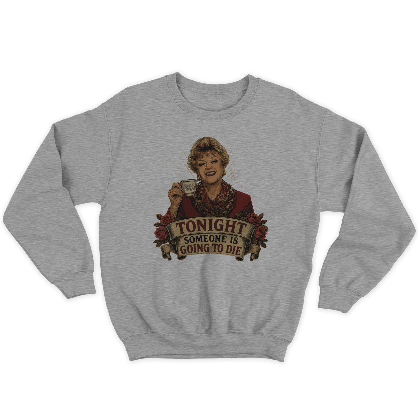 Kintu Felpa Girocollo Unisex Tonight Someone Is Going To Die - Jessica Fletcher - Divertente - Old School - Personaggi Famosi - Serie Tv