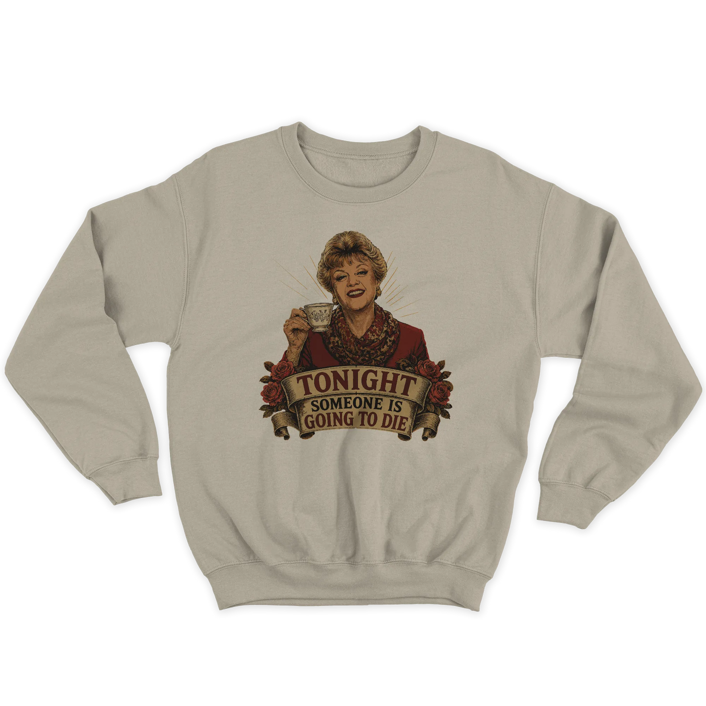 Kintu Felpa Girocollo Unisex Tonight Someone Is Going To Die - Jessica Fletcher - Divertente - Old School - Personaggi Famosi - Serie Tv