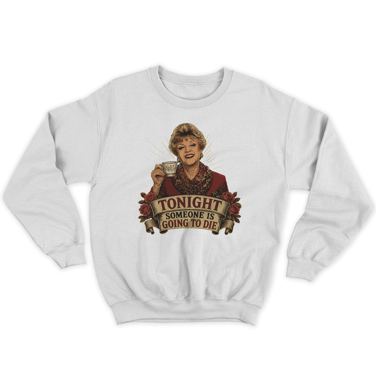 Kintu Felpa Girocollo Unisex Tonight Someone Is Going To Die - Jessica Fletcher - Divertente - Old School - Personaggi Famosi - Serie Tv