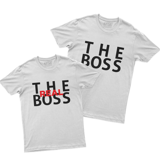 Kintu T-shirt San Valentino The Boss - The Real Boss - Regalo di Coppia