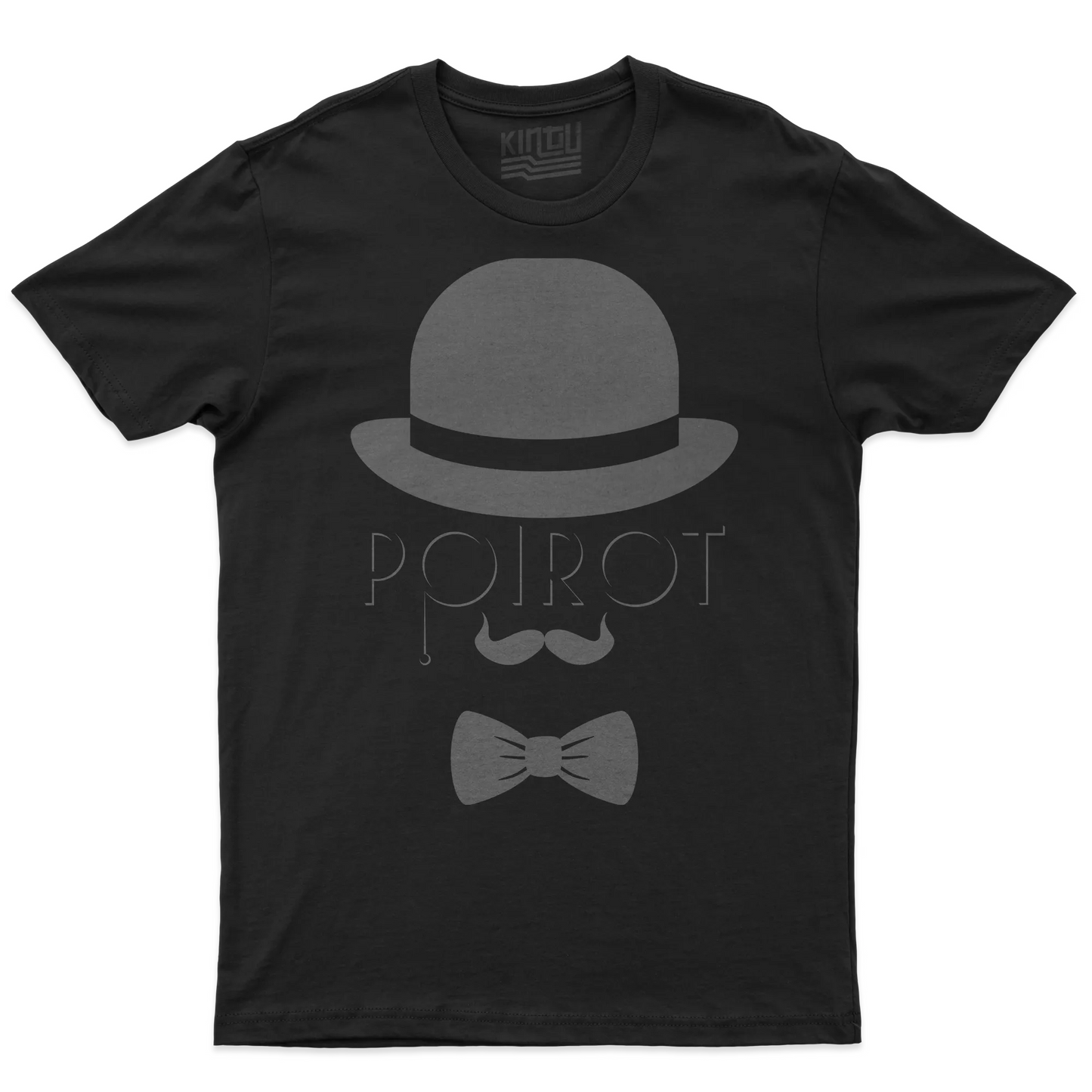 Kintu T-shirt Poirot Minimal - Agatha Christie - Giallo - Serie Tv