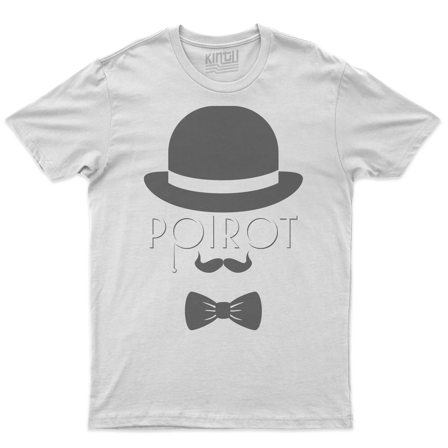 Kintu T-shirt Poirot Minimal - Agatha Christie - Giallo - Serie Tv