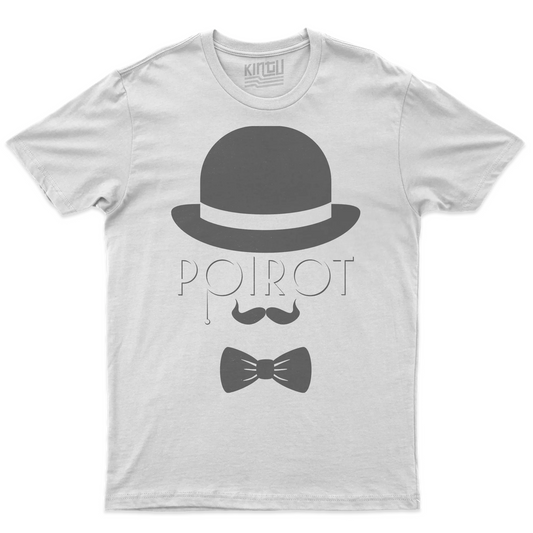 Kintu T-shirt Poirot Minimal - Agatha Christie - Giallo - Serie Tv
