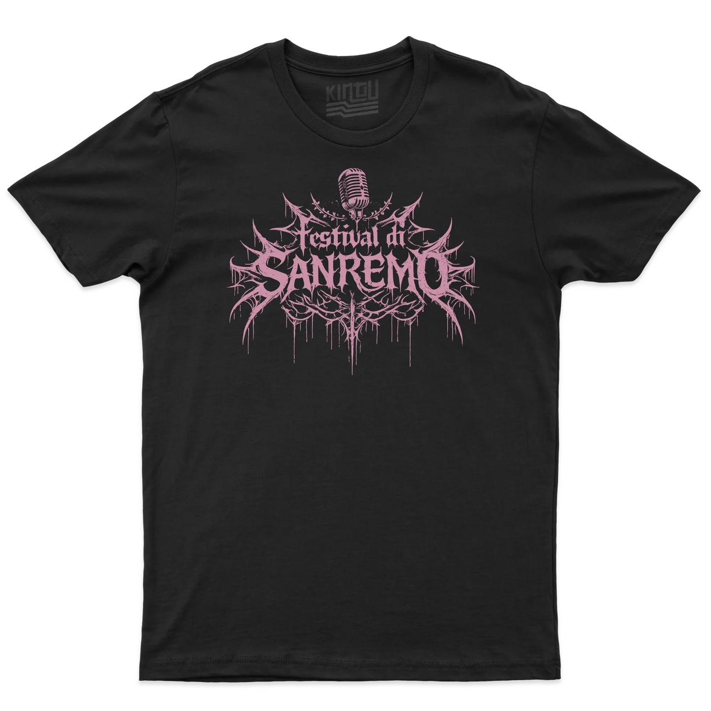 Kintu T-shirt Festival Di Sanremo Black Metal - Divertente - Canzone Italiana