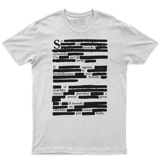 Kintu T-shirt Patchani Caviardage - La Poesia Nascosta Fra Le Righe - Divertente - Personaggi Famosi