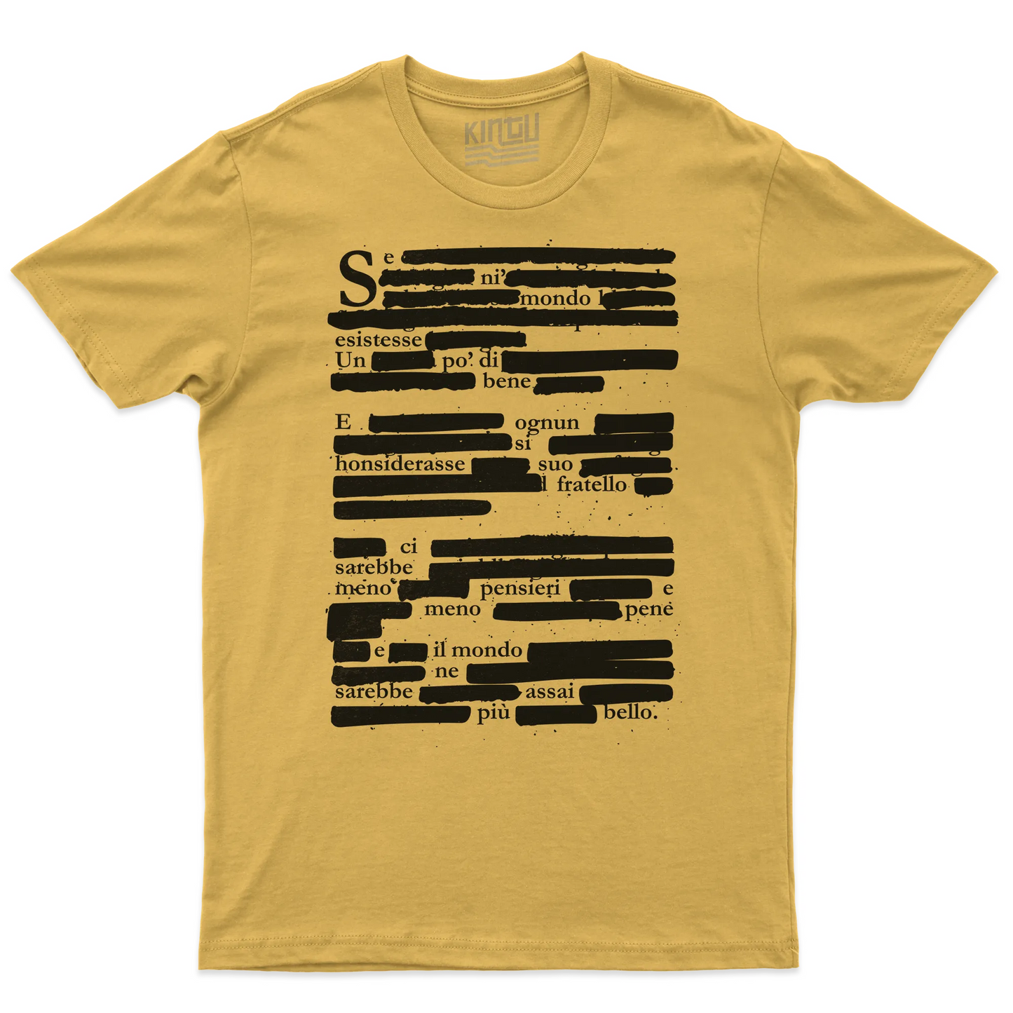 Kintu T-shirt Patchani Caviardage - La Poesia Nascosta Fra Le Righe - Divertente - Personaggi Famosi