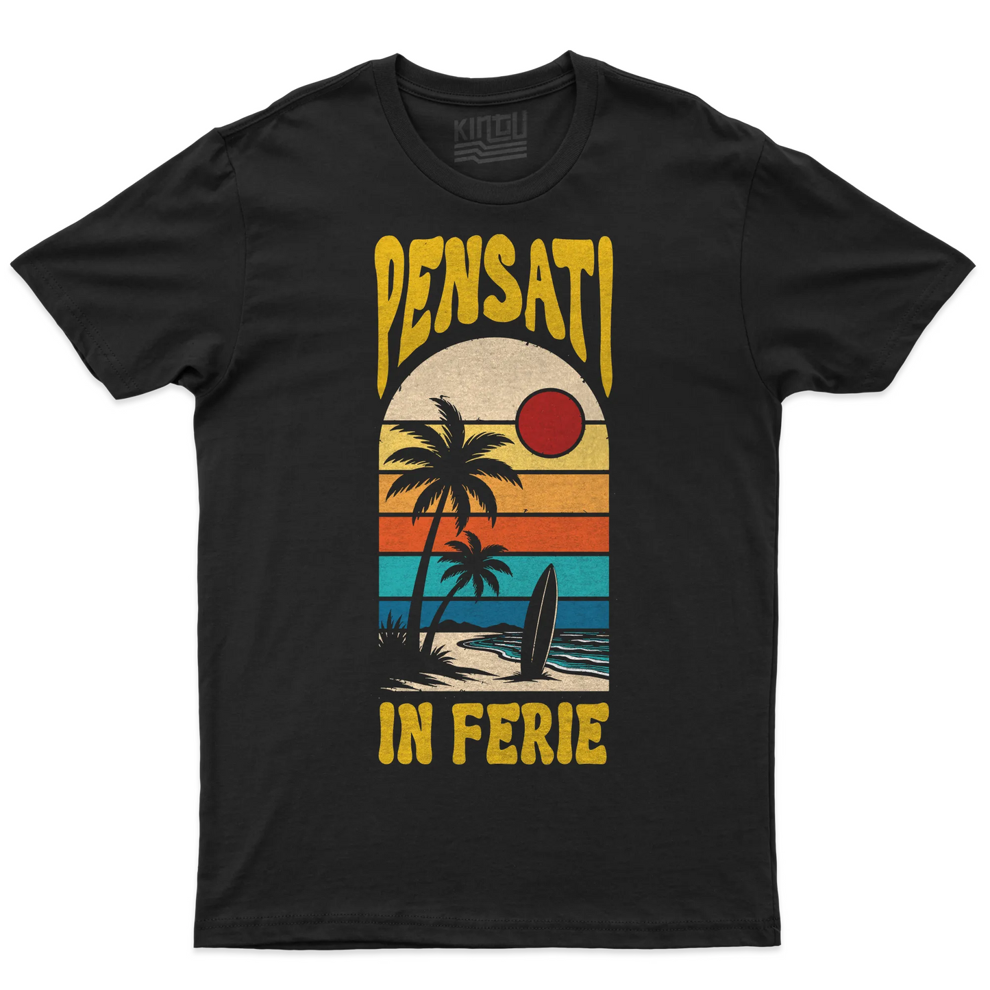 Kintu T-shirt Pensati In Ferie - Vintage - Lavoro - Divertente - Estate