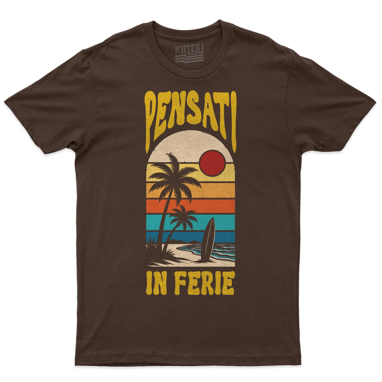 Kintu T-shirt Pensati In Ferie - Vintage - Lavoro - Divertente - Estate