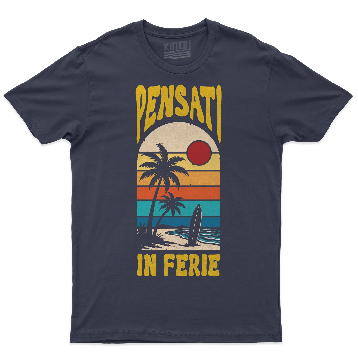 Kintu T-shirt Pensati In Ferie - Vintage - Lavoro - Divertente - Estate