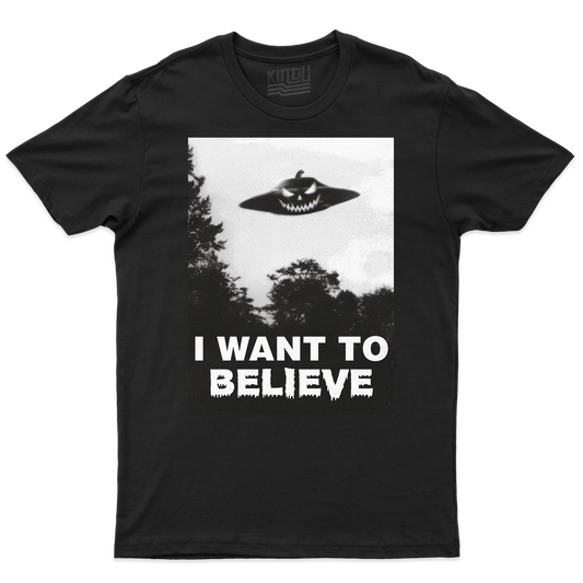 Kintu T-shirt X-halloween - I Want To Believe - Divertente - Serie Tv - Halloween