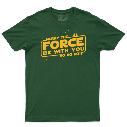 Kintu T-shirt Merry The Force Be With You - Star Wars - Divertente - Film - Natale