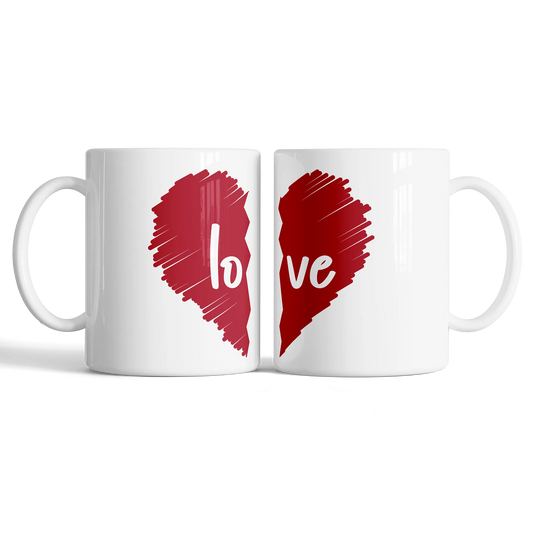 Kintu Tazza In Ceramica San Valentino Love - Regalo Di Coppia