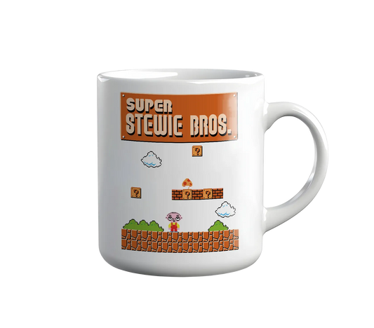 Kintu Tazza In Ceramica Super Stewie Bros -  Cartoon  - Retro Game