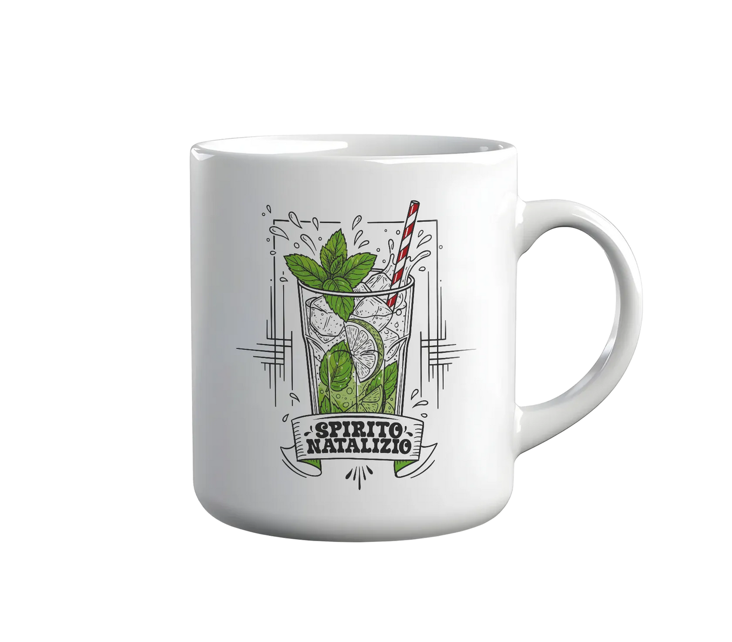 Kintu Tazza In Ceramica Spirito Natalizio - Natale - Divertente - Mojito