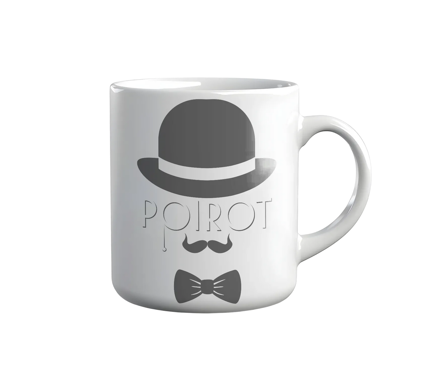Kintu Tazza In Ceramica Poirot Minimal - Agatha Christie - Giallo - Serie Tv