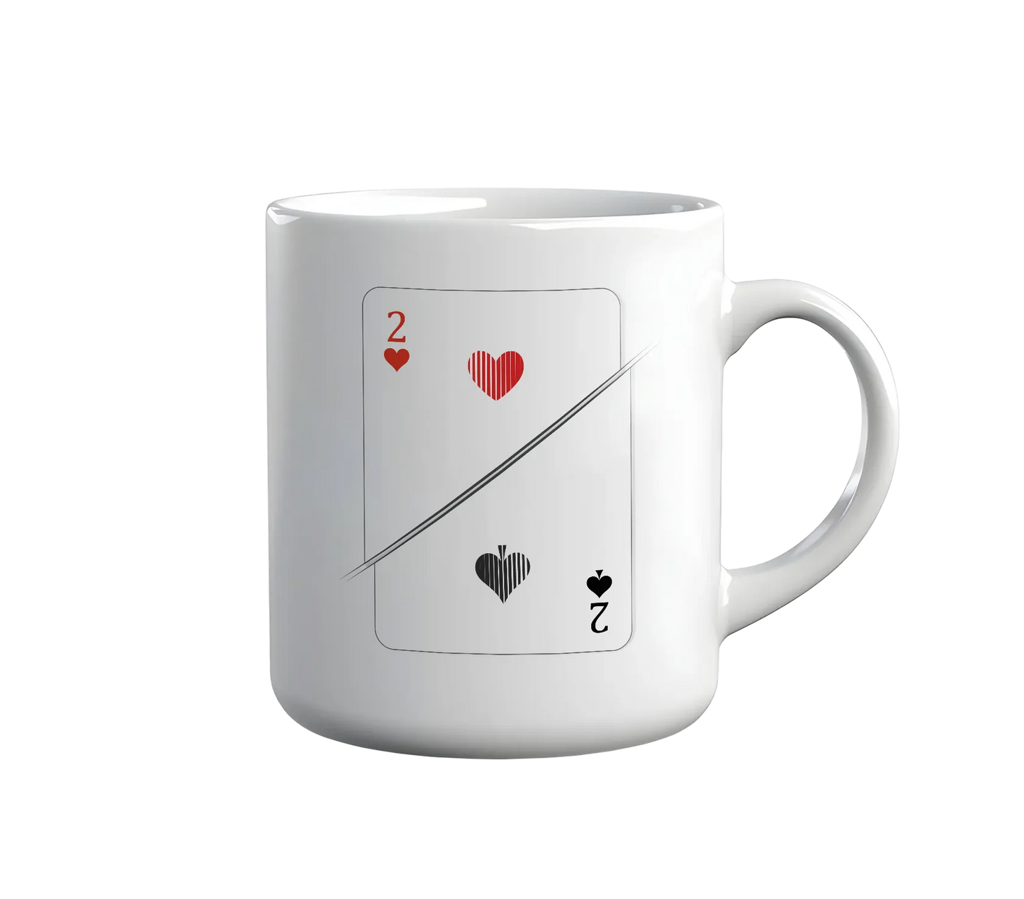 Kintu Tazza In Ceramica Due Di Picche O Due Di Cuori - Divertente - Simpatica - San Valentino