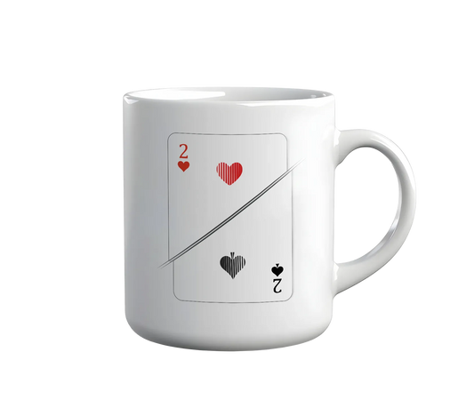 Kintu Tazza In Ceramica Due Di Picche O Due Di Cuori - Divertente - Simpatica - San Valentino