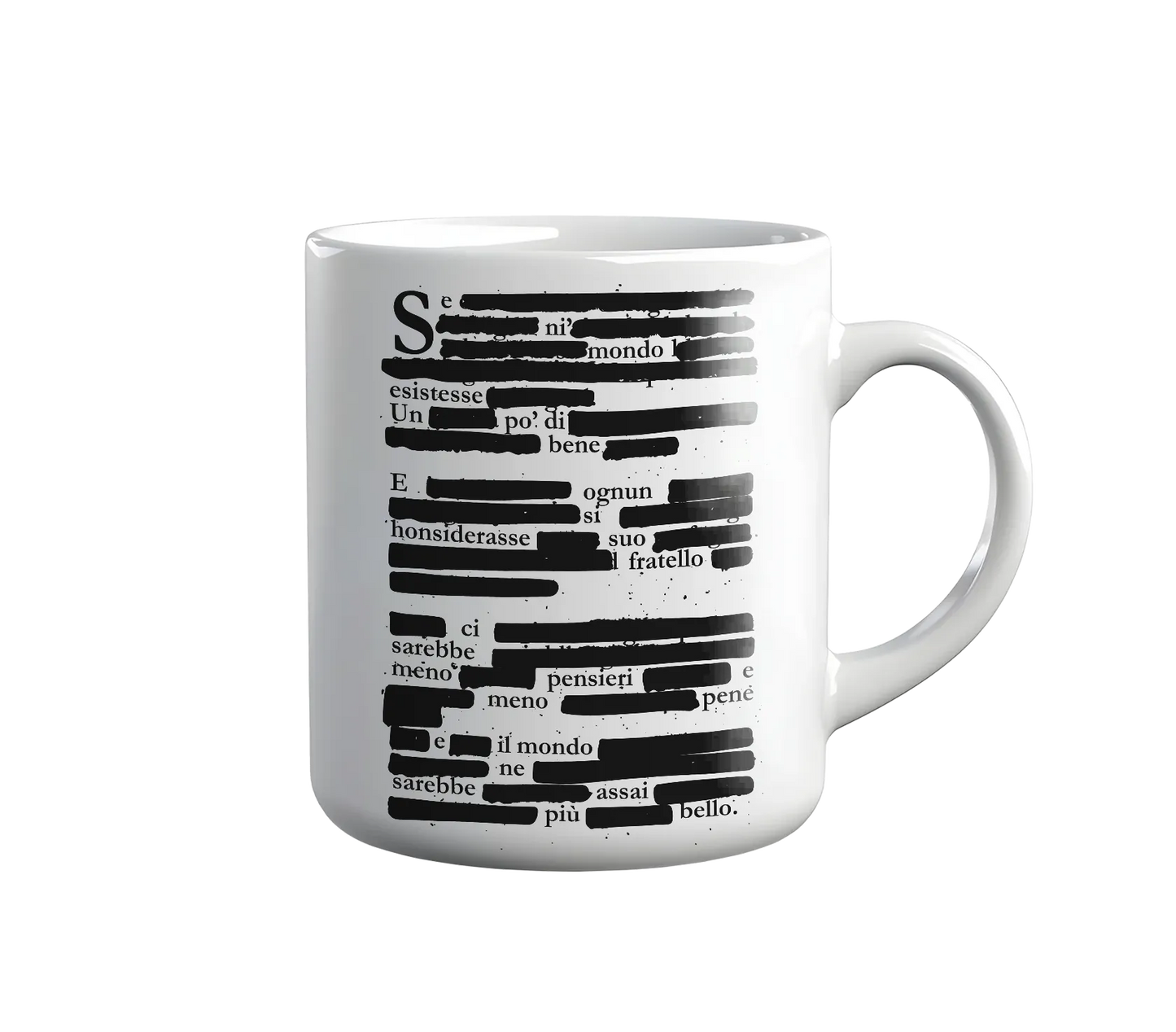 Kintu Tazza In Ceramica Patchani Caviardage - La Poesia Nascosta Fra Le Righe - Divertente - Personaggi Famosi