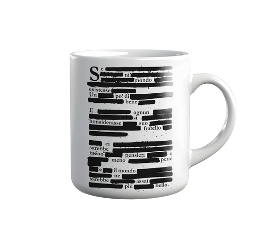 Kintu Tazza In Ceramica Patchani Caviardage - La Poesia Nascosta Fra Le Righe - Divertente - Personaggi Famosi
