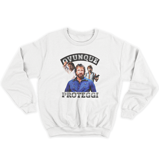 Kintu Felpa Girocollo Unisex Chuck Norris Proteggi - Divertente