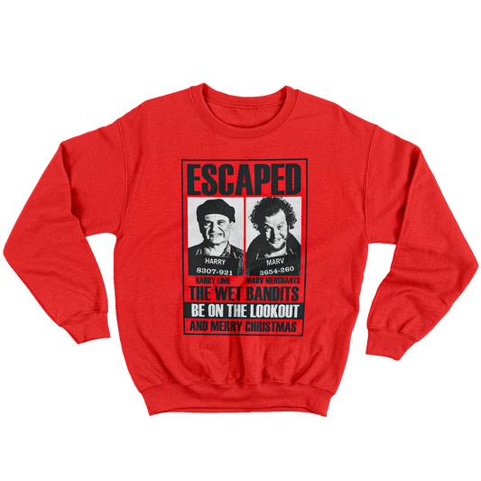 Kintu Felpa Girocollo Unisex Wet Bandits Escaped - Home Alone - Natale
