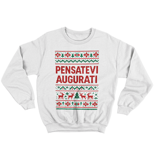 Kintu Felpa Girocollo Unisex Pensatevi Augurati - divertente - Natale