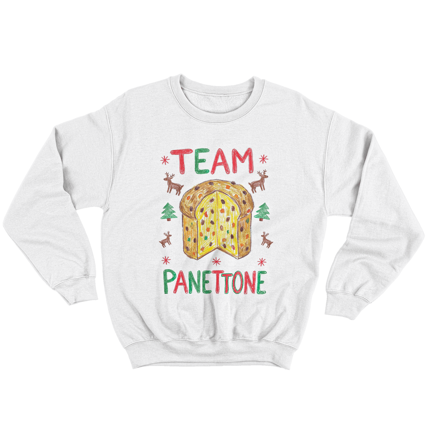 Kintu Felpa Girocollo Unisex Team Panettone - Divertente - Natale