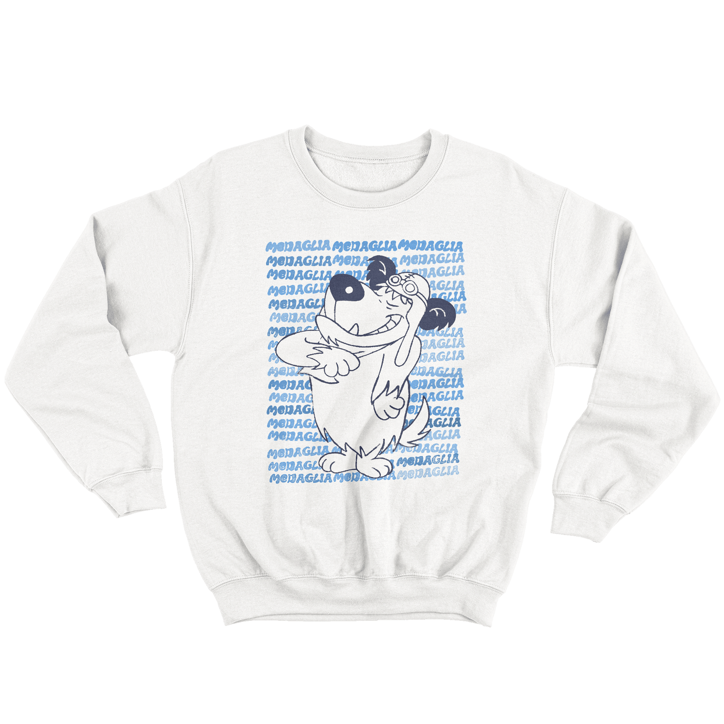 Kintu Felpa Girocollo Unisex Muttley Medaglia medaglia medaglia - cartoni Vintage