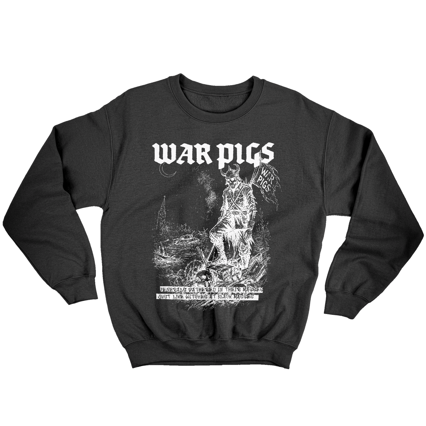 Kintu Felpa Girocollo Unisex War Pigs Metal - Black - Music