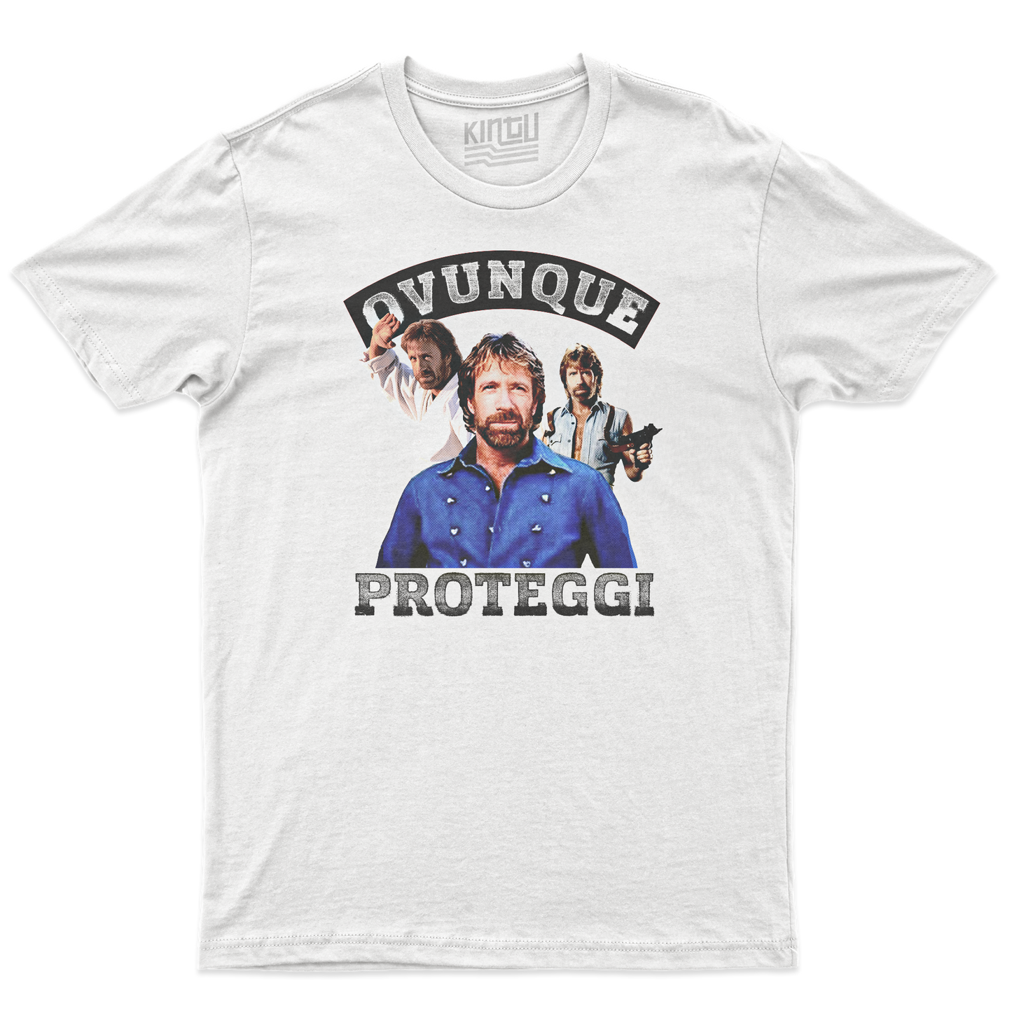 Kintu T-Shirt Chuck Norris Proteggi - Divertente