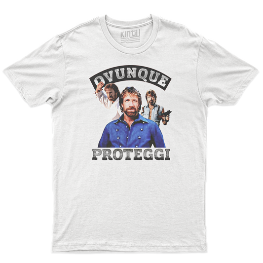 Kintu T-Shirt Chuck Norris Proteggi - Divertente
