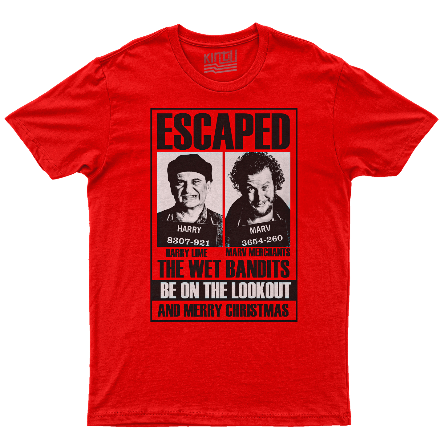 Kintu T-Shirt Wet Bandits Escaped - Home Alone - Natale