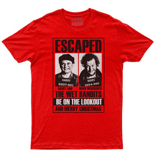 Kintu T-Shirt Wet Bandits Escaped - Home Alone - Natale