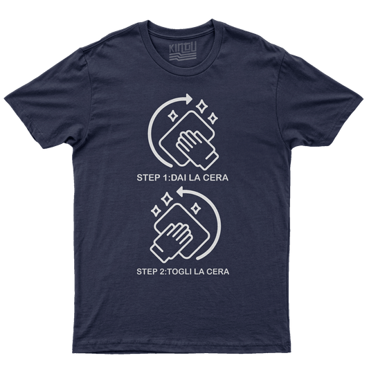 Kintu T-Shirt Dai la cera togli la cera - Karate kid - Maestro Kesuke Miyagi