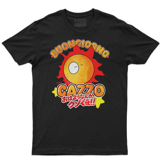 Kintu T-Shirt Nera - Sole Pollon Buongiorno un Cazzo
