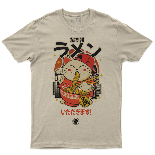 Kintu T-Shirt MANEKI NEKO RAMEN - Gatto giapponese portafortuna
